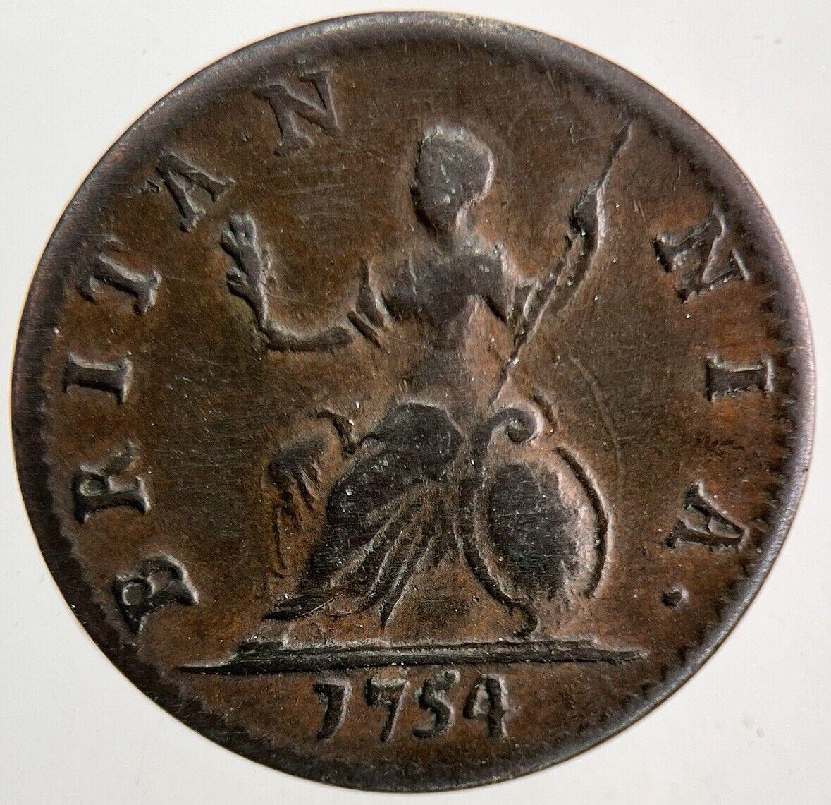 1754 George II 2nd Farthing Coin | Very High Grade