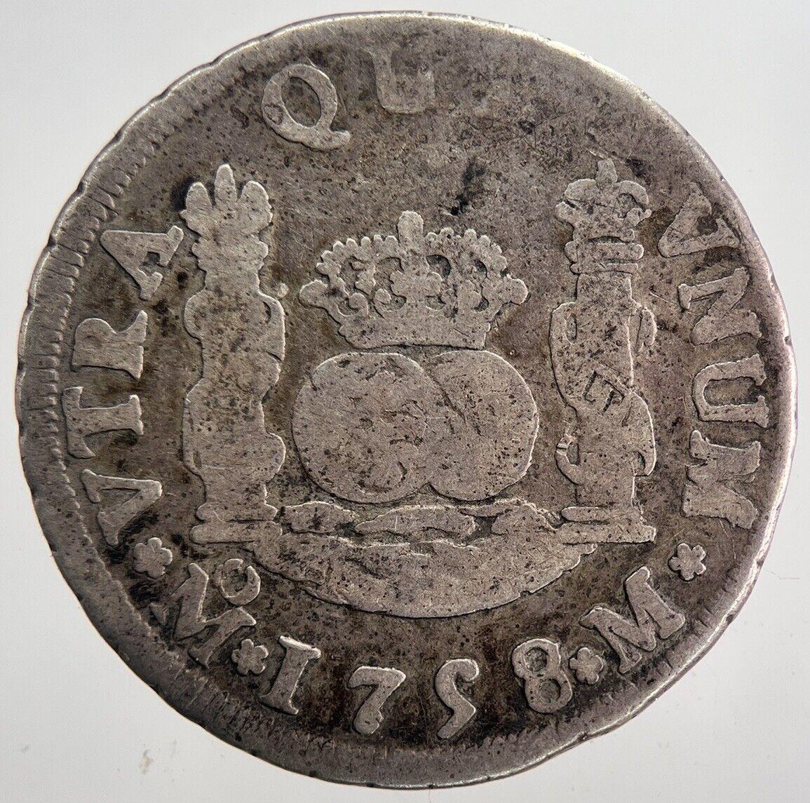 1758 Spain Mexico 2 Reales Real Silver Coin | Collectable Grade | a6143