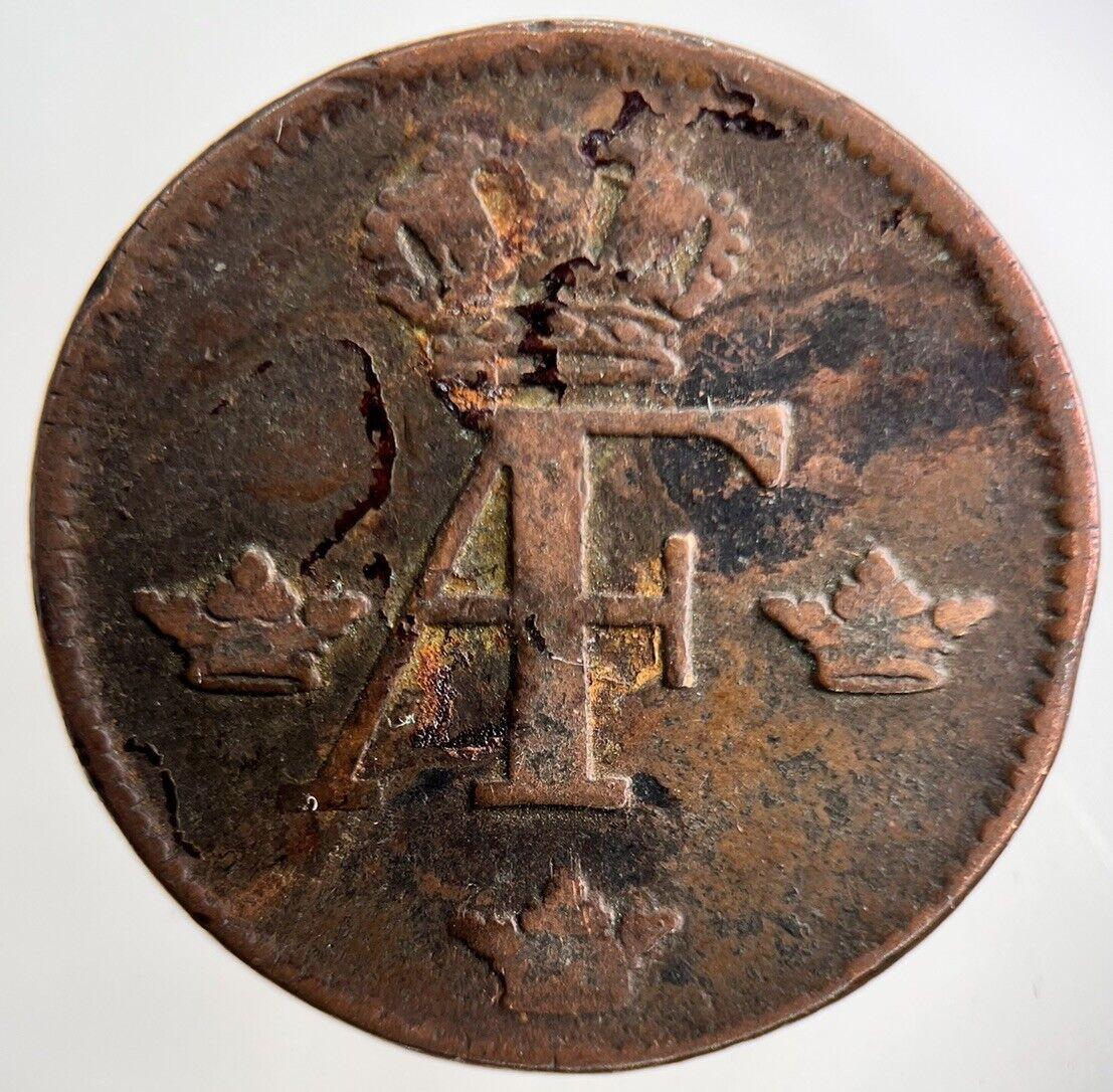1758 Sweden 1 Ore Coin | Fine Collectable Grade