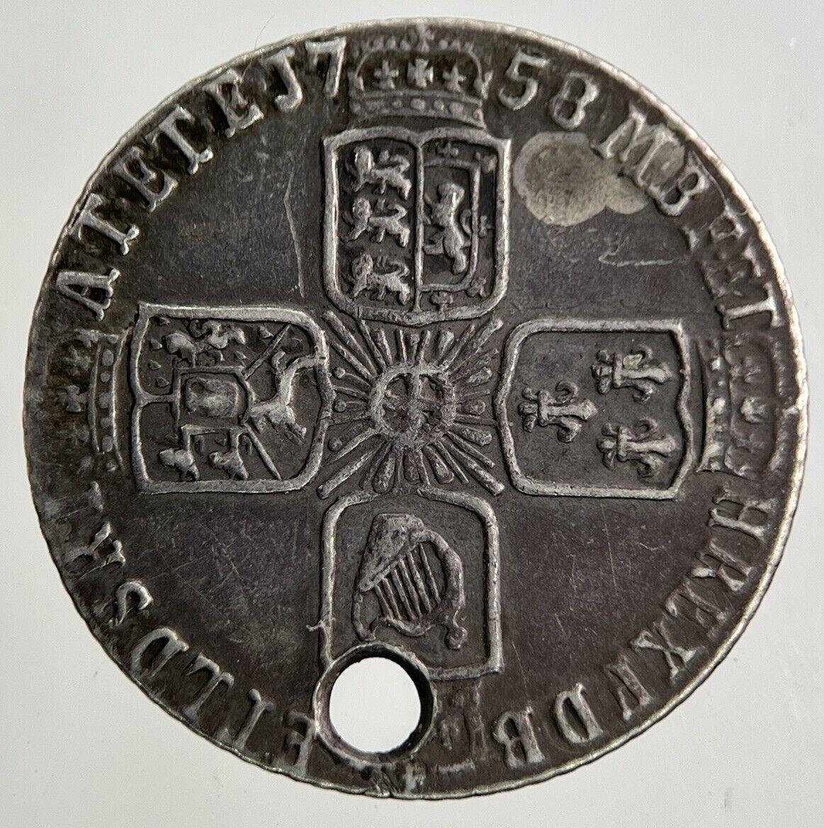 1758 George II 2nd Sixpence Silver Coin | Very High Grade