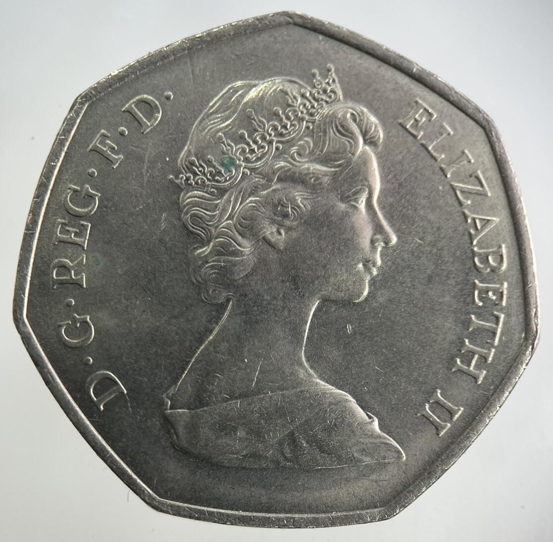 1973 Elizabeth II 2nd 50p Fifty-Pence Coin | Very High Grade