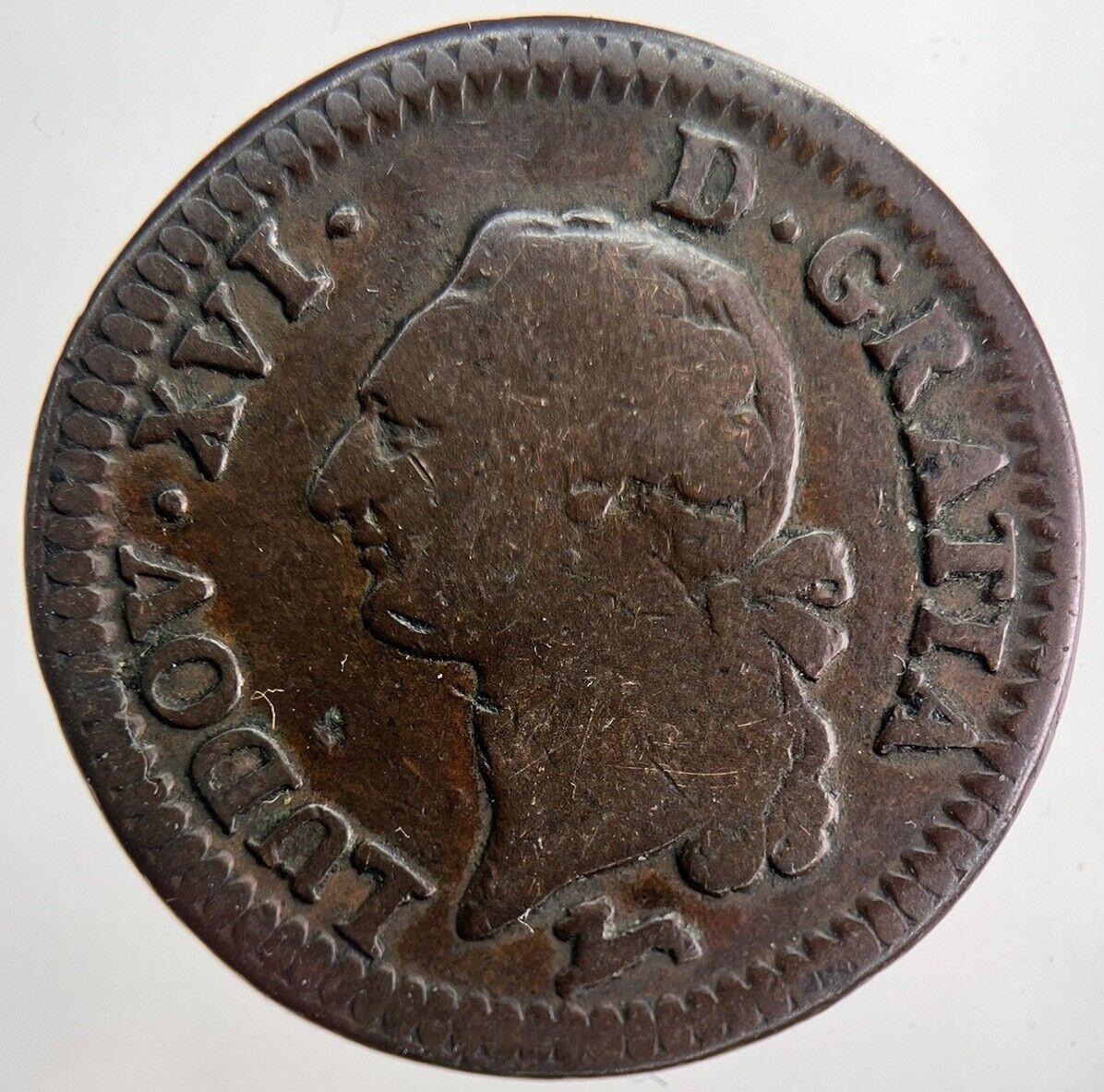 1785 France 1 One Sol Louis XVI Coin | Fine Collectable Grade | a6266