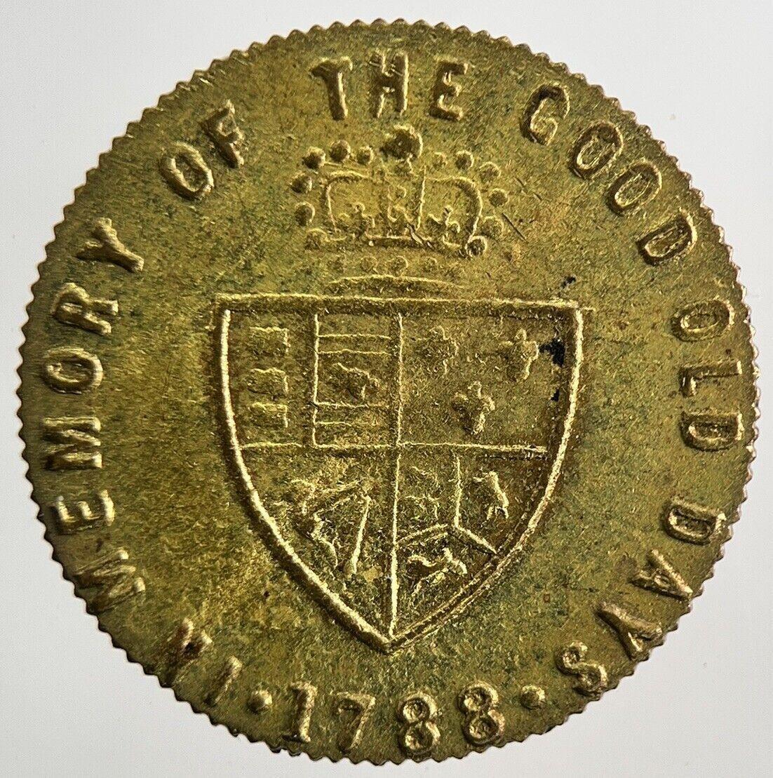 1788 George III Good Old Days Gaming Token Coin | Fine Collectable Grade
