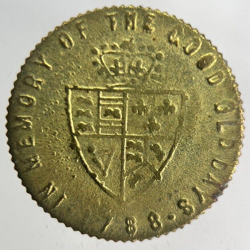 1788 British George III Gaming Good Old Days Token Coin | Fine Collectable Grade