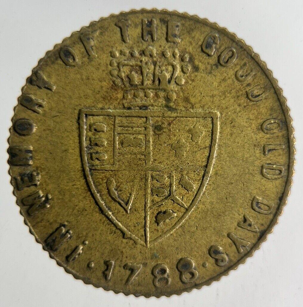 1788 British George III Gaming Good Old Days Token Coin | Fine Collectable Grade