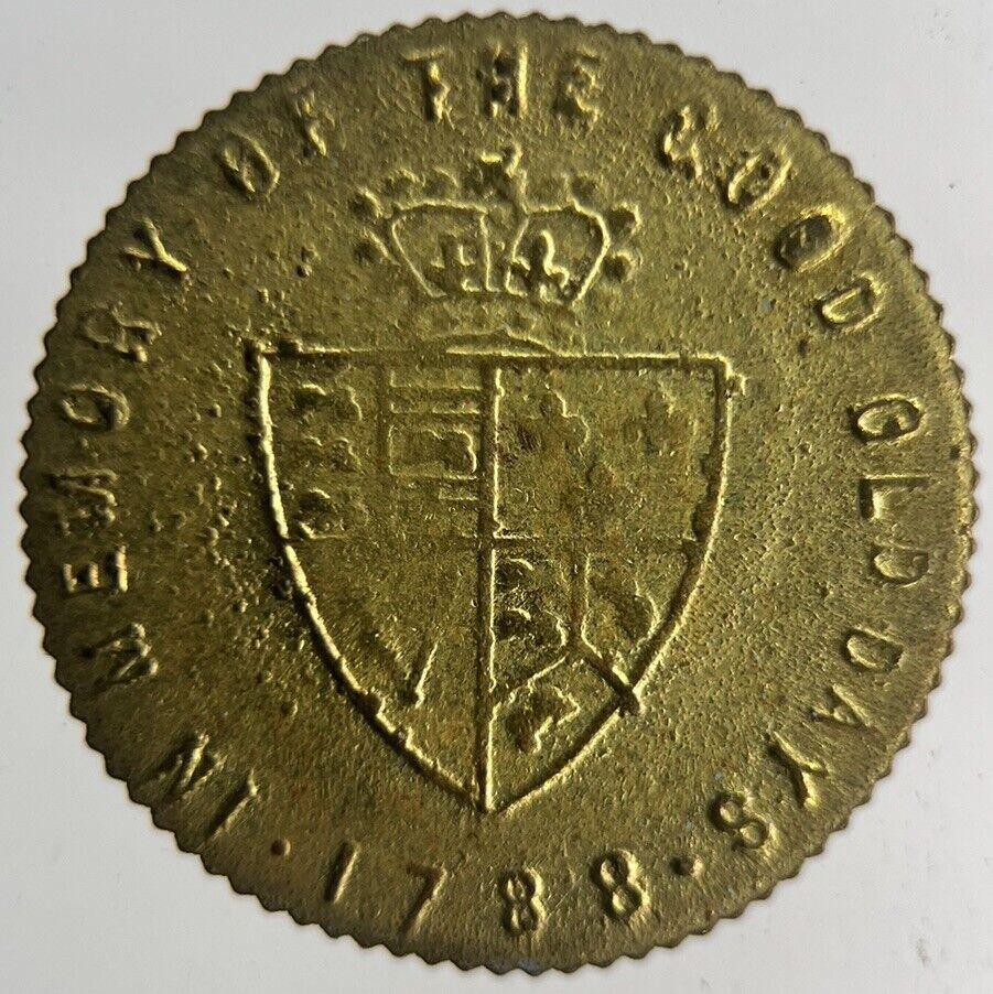 1788 British George III Gaming Good Old Days Token Coin | Fine Collectable Grade
