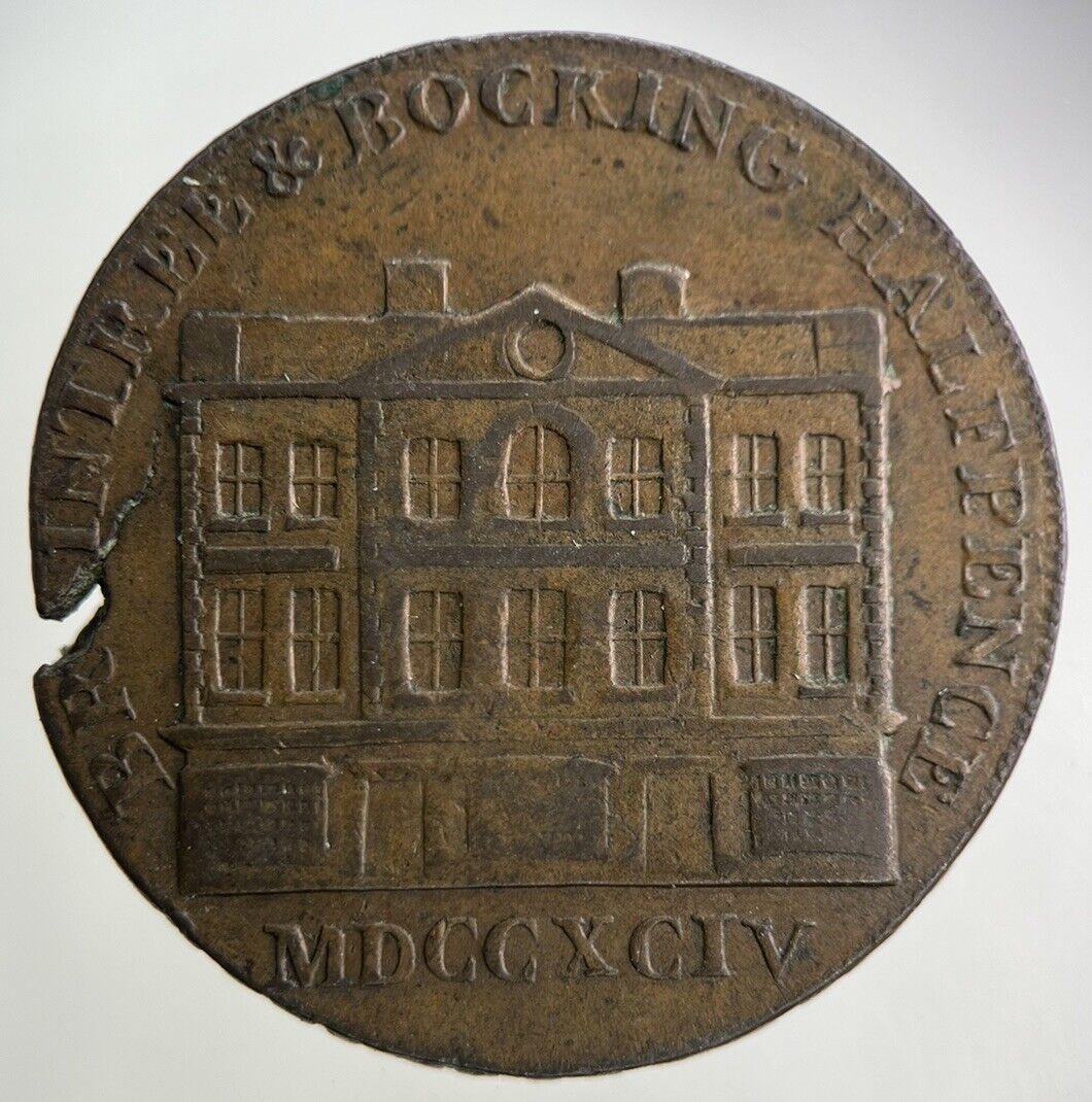 1794 Essex Braintree & Bocking Half-Penny Coin | Very High Grade