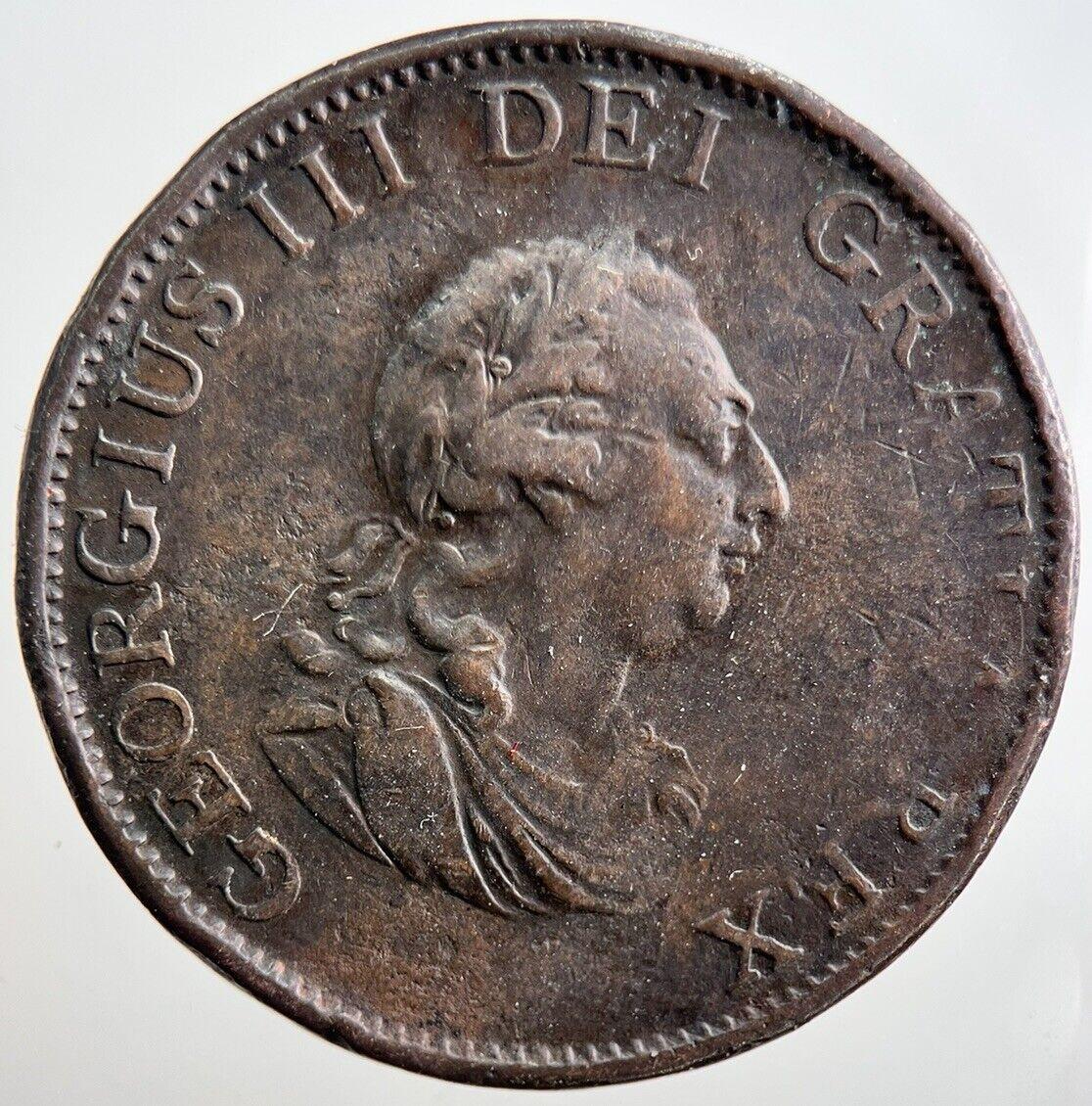 1799 George 3rd III Half-Penny British Coin | Fine Collectable Grade | a3247