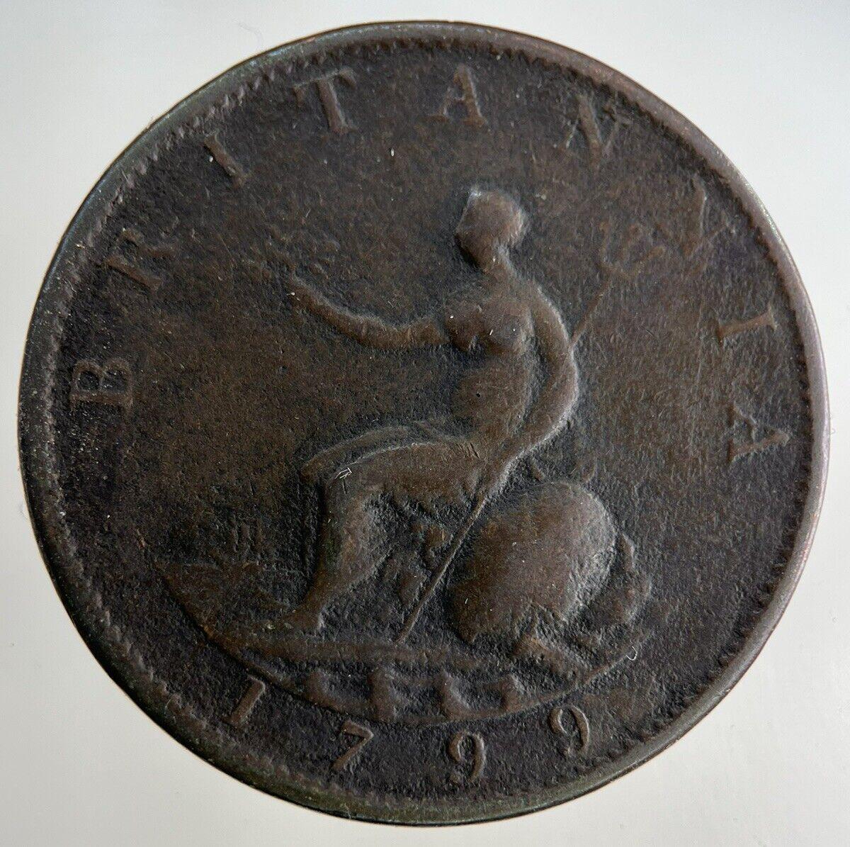 1799 George III 3rd Half-Penny Coin | Fine Collectable Grade
