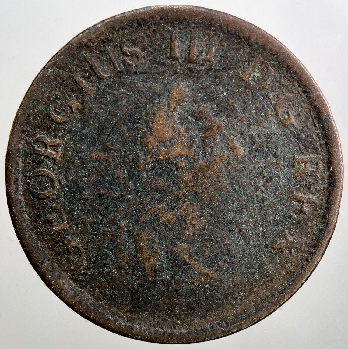 1805 Irish George III Hibernia Half-Penny Coin | Fine Collectable Grade | a3428