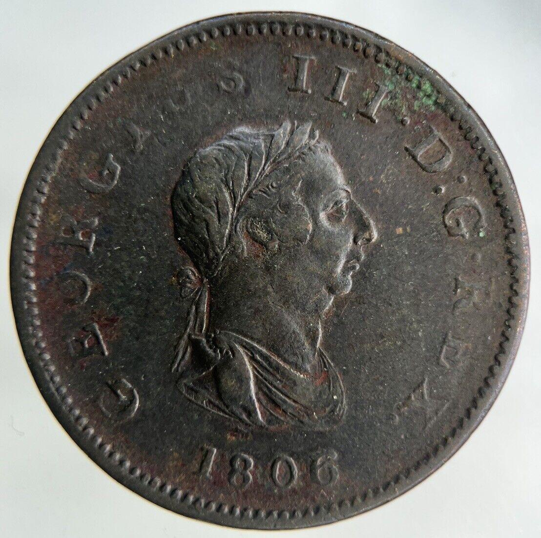 1806 George III 3rd Half-Penny Coin | Fine Collectable Grade