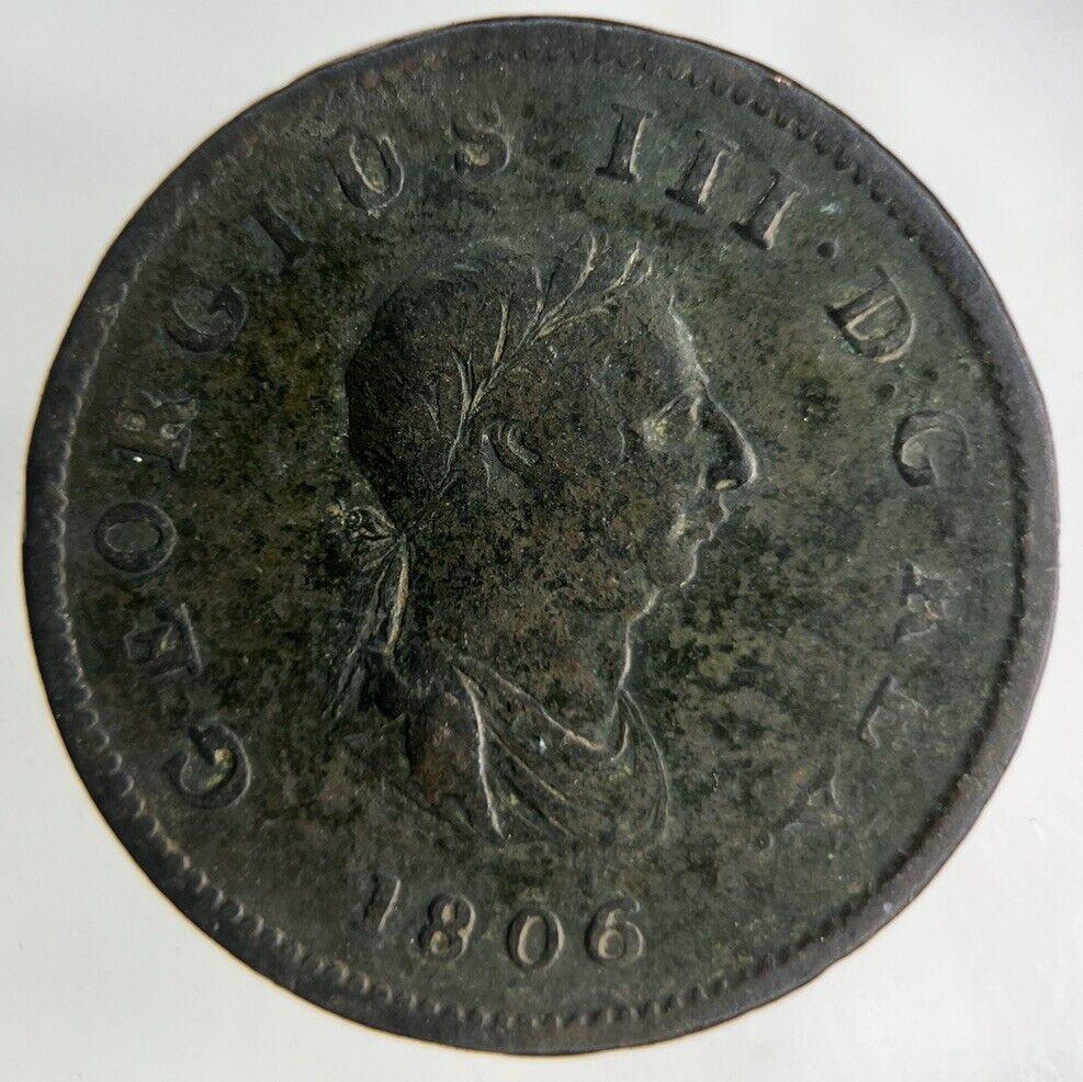 1806 George III 3rd Half-Penny Coin | Fine Collectable Grade