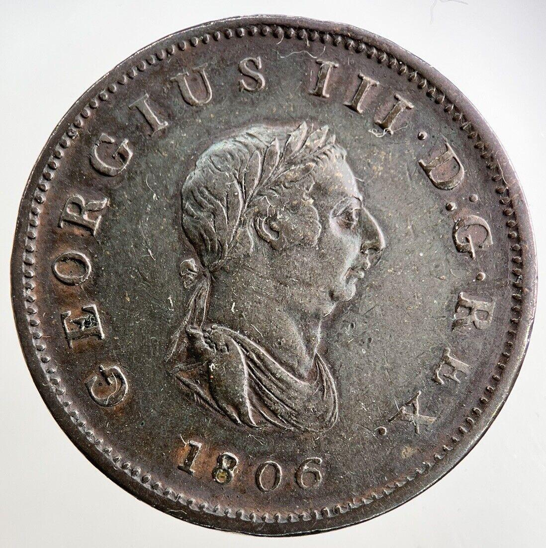 1806 George III 3rd Half-Penny Coin | Very High Grade