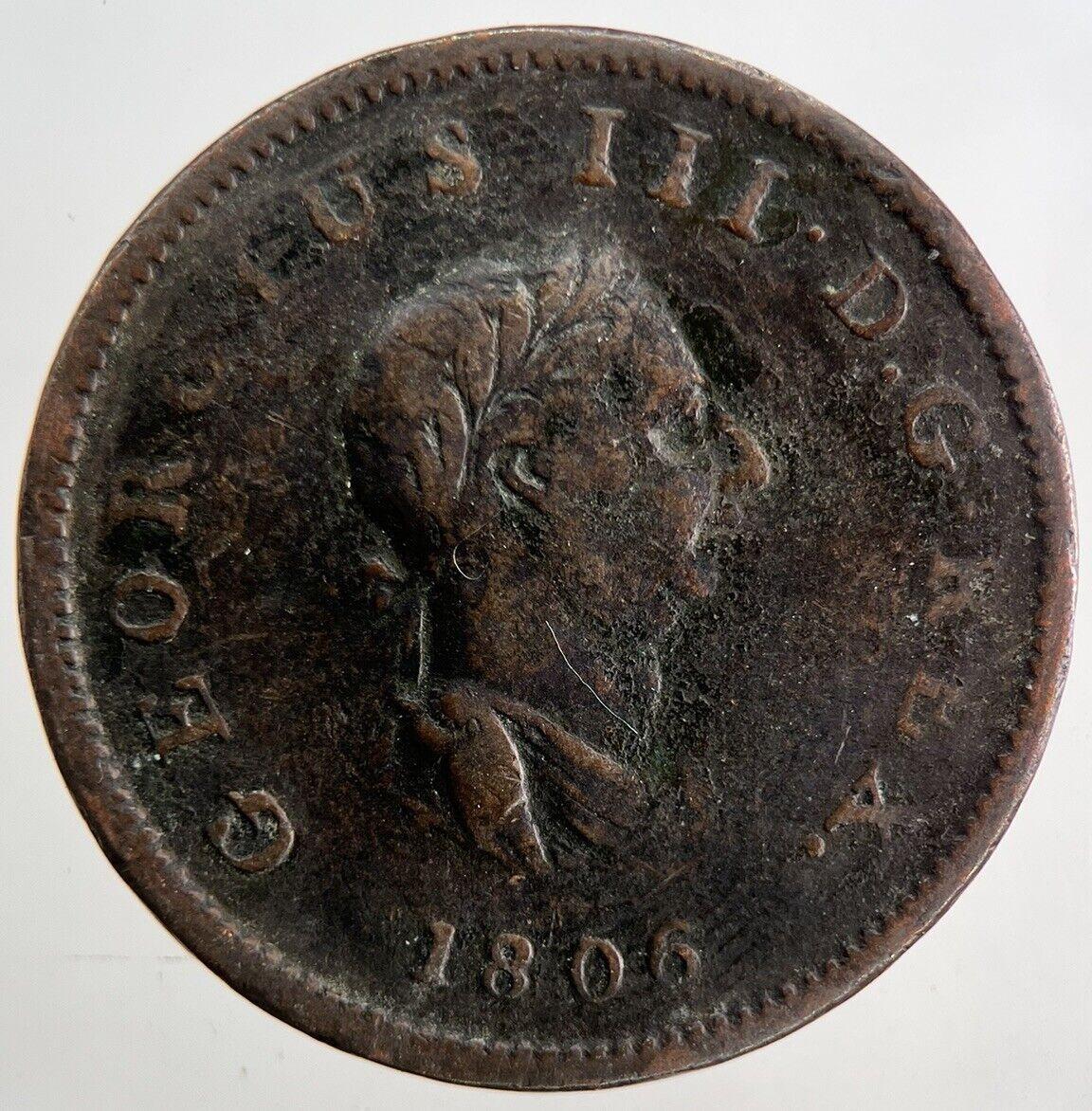 1806 George III 3rd Half-Penny Coin | Fine Collectable Grade