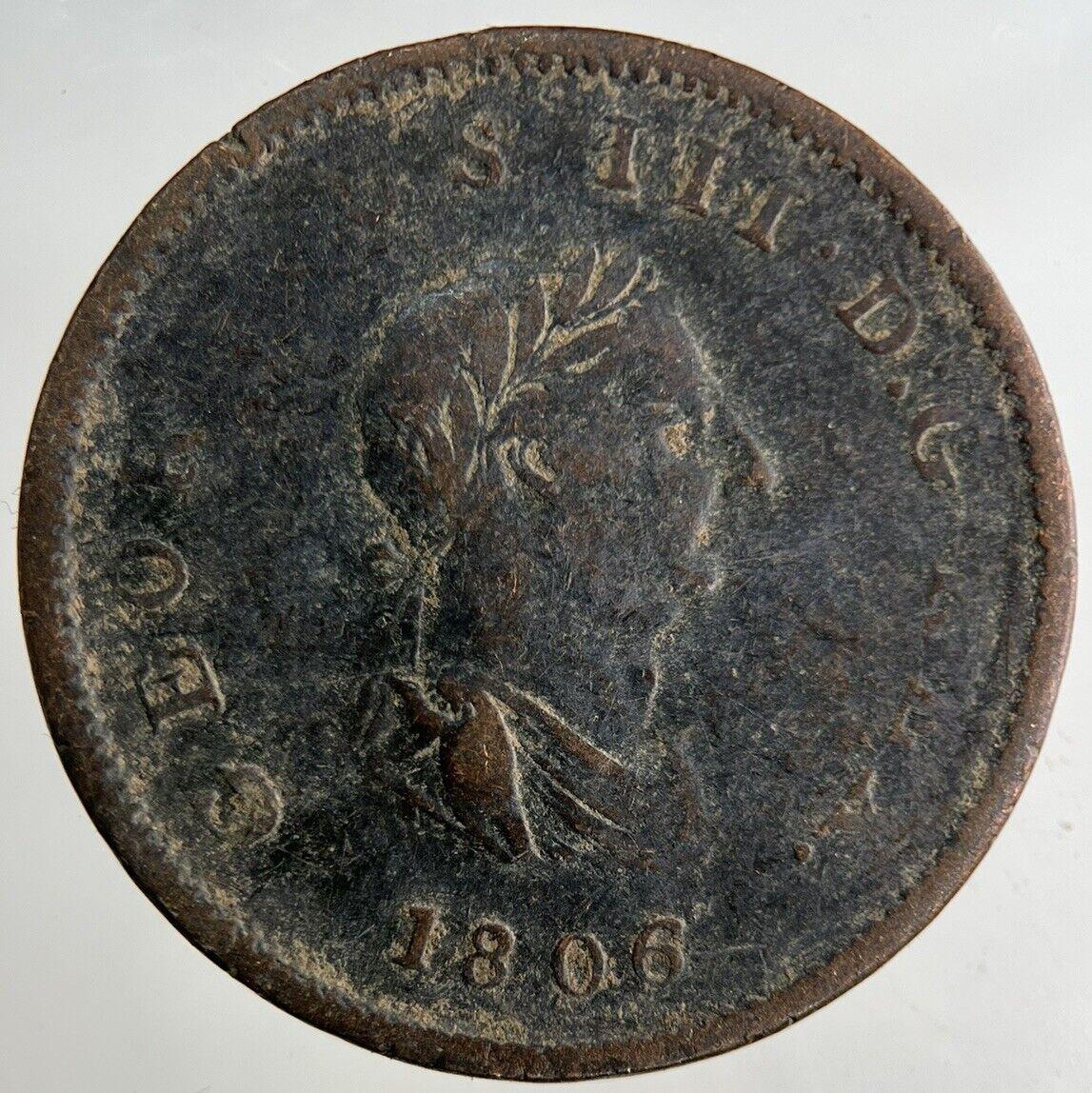 1806 George III 3rd Half-Penny Coin | Fine Collectable Grade