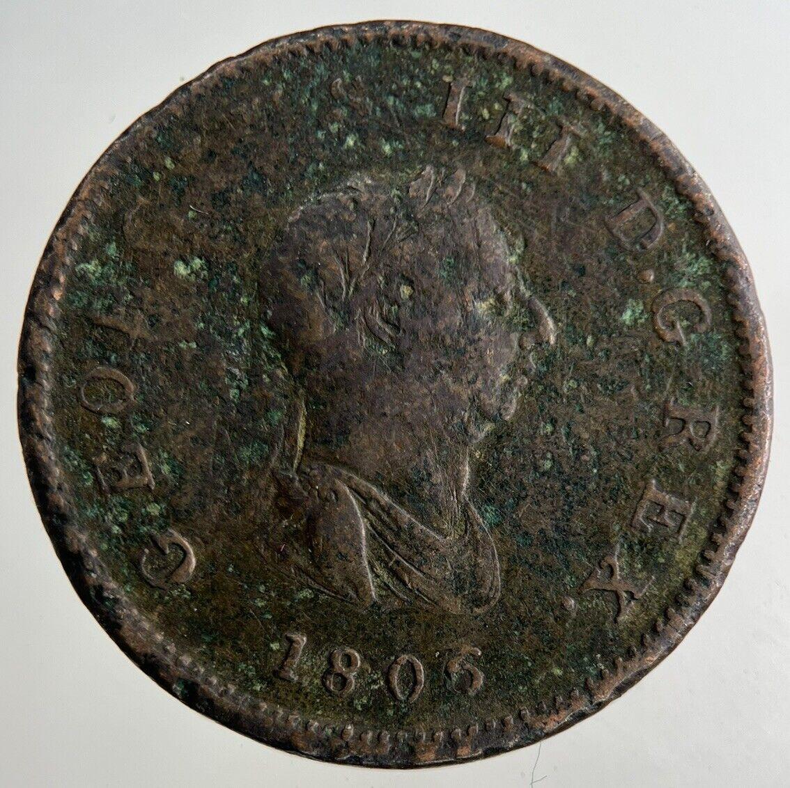 1806 George III 3rd Half-Penny Coin | Fine Collectable Grade