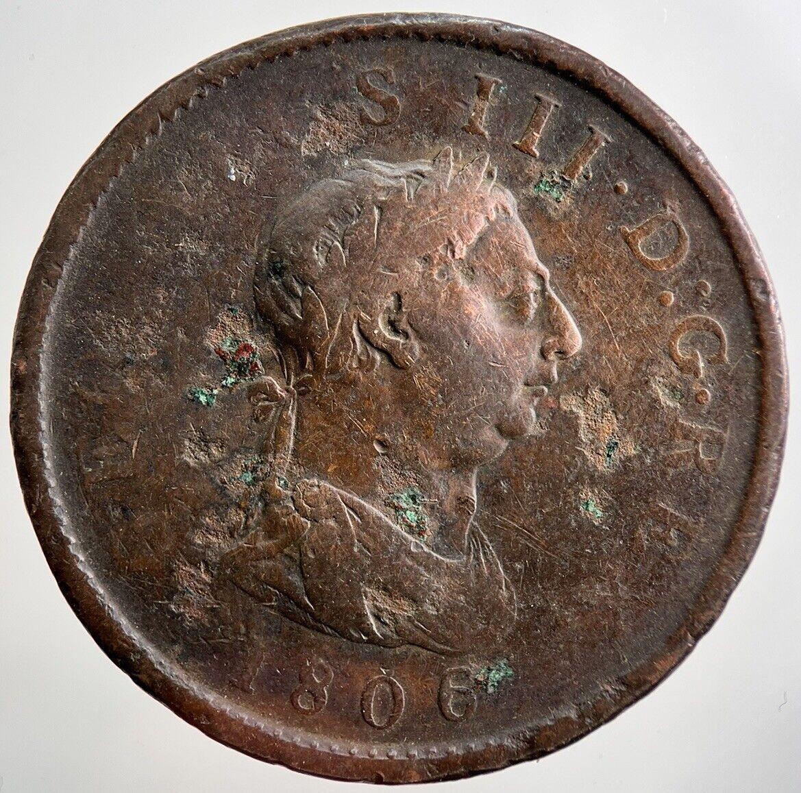 1806 George III 3rd Penny Coin | Collectable Grade | a3378