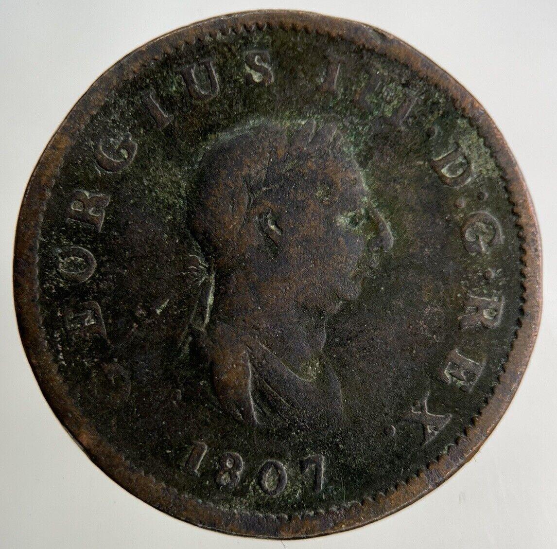 1807 George III 3rd Half-Penny Coin | Fine Collectable Grade