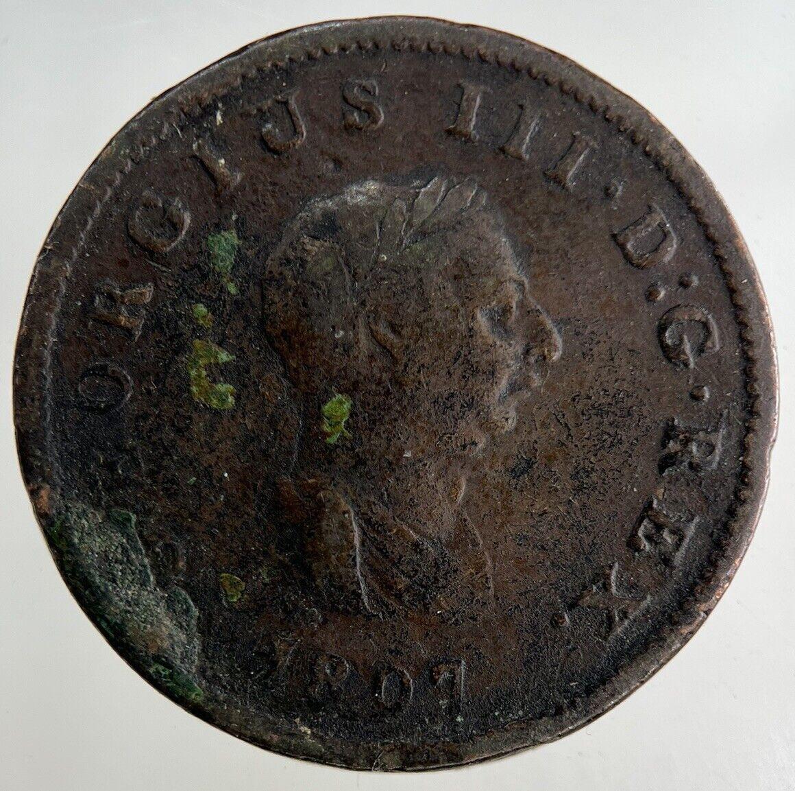 1807 George III 3rd Half-Penny Coin | Fine Collectable Grade