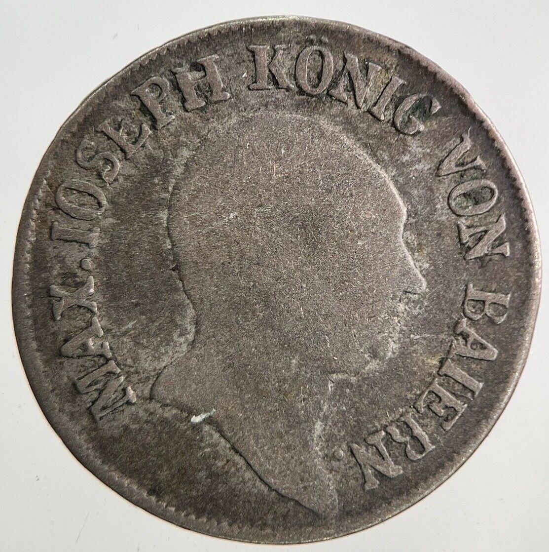 1807 Germany German States Bavaria 6 Kreuzer Coin | Fine Collectable Grade