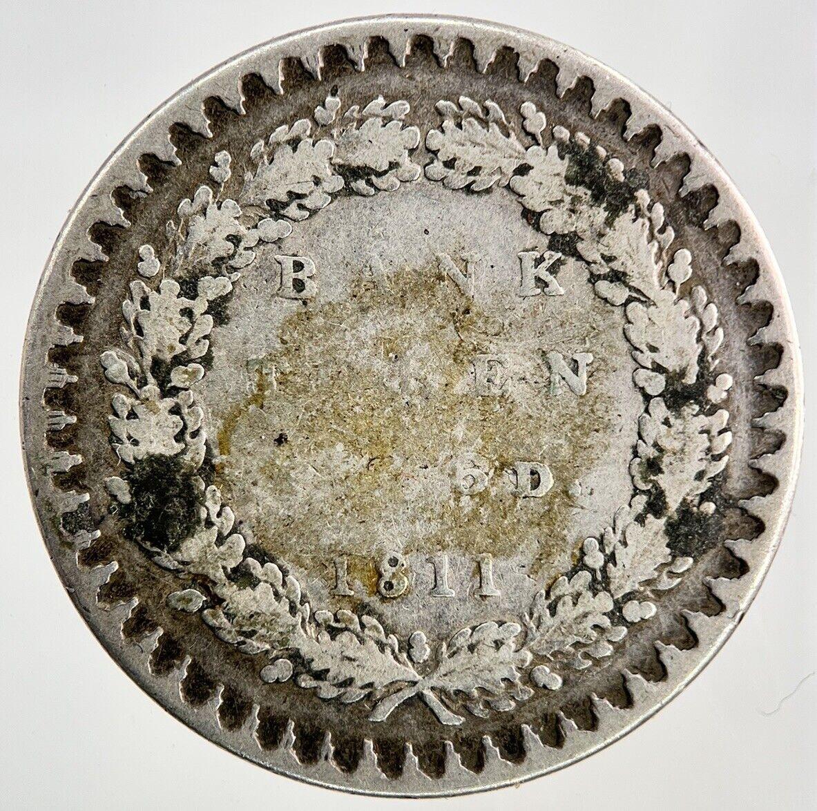 1811 George III 3rd 6d EighteenPence Bank Token Silver Coin | Collectable Grade