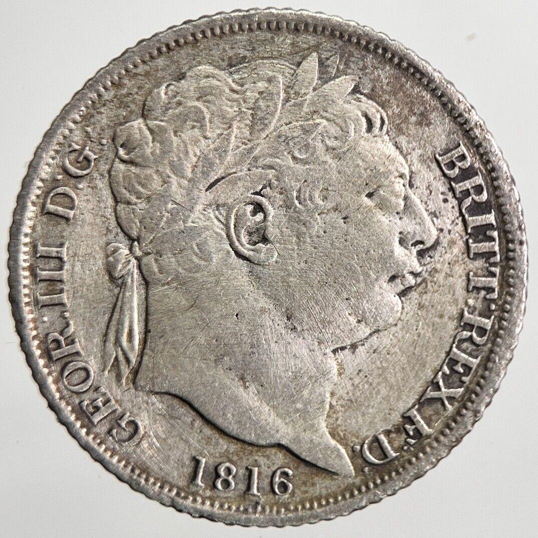 1816 George III 3rd Sixpence Silver Coin | Fine Collectable Grade | a5551