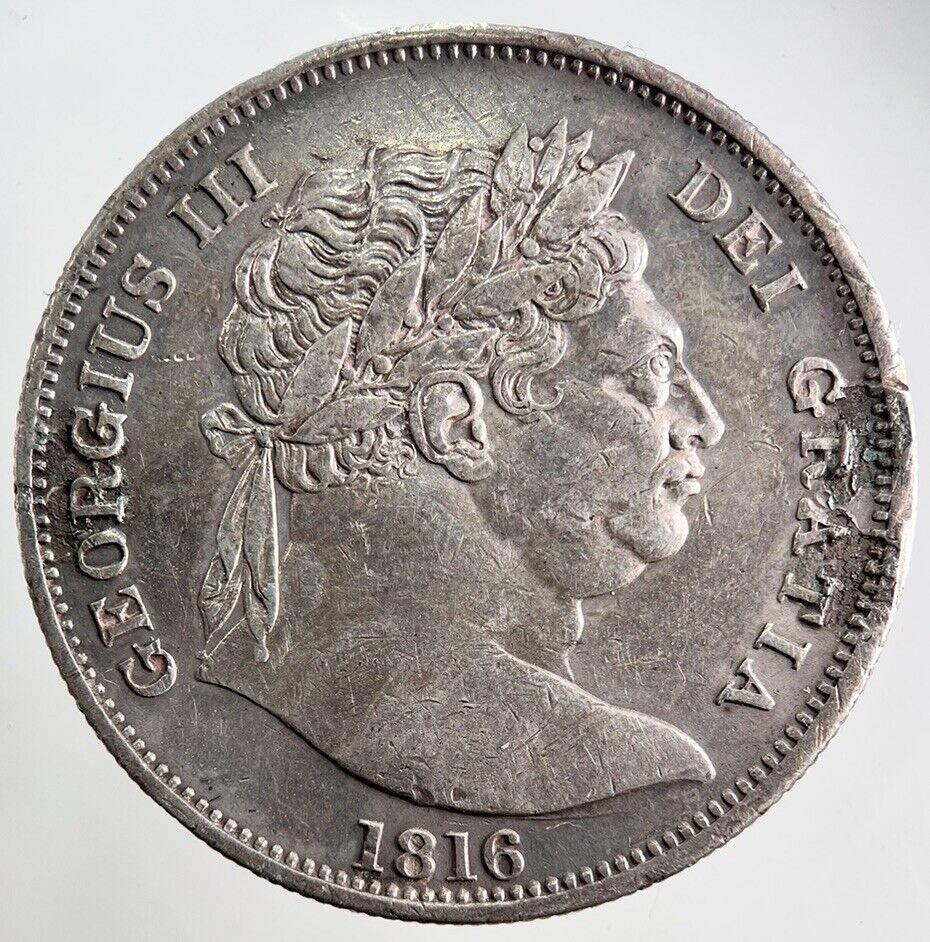 1816 George III Half-Crown Ex Mount Silver Coin | Very High Grade
