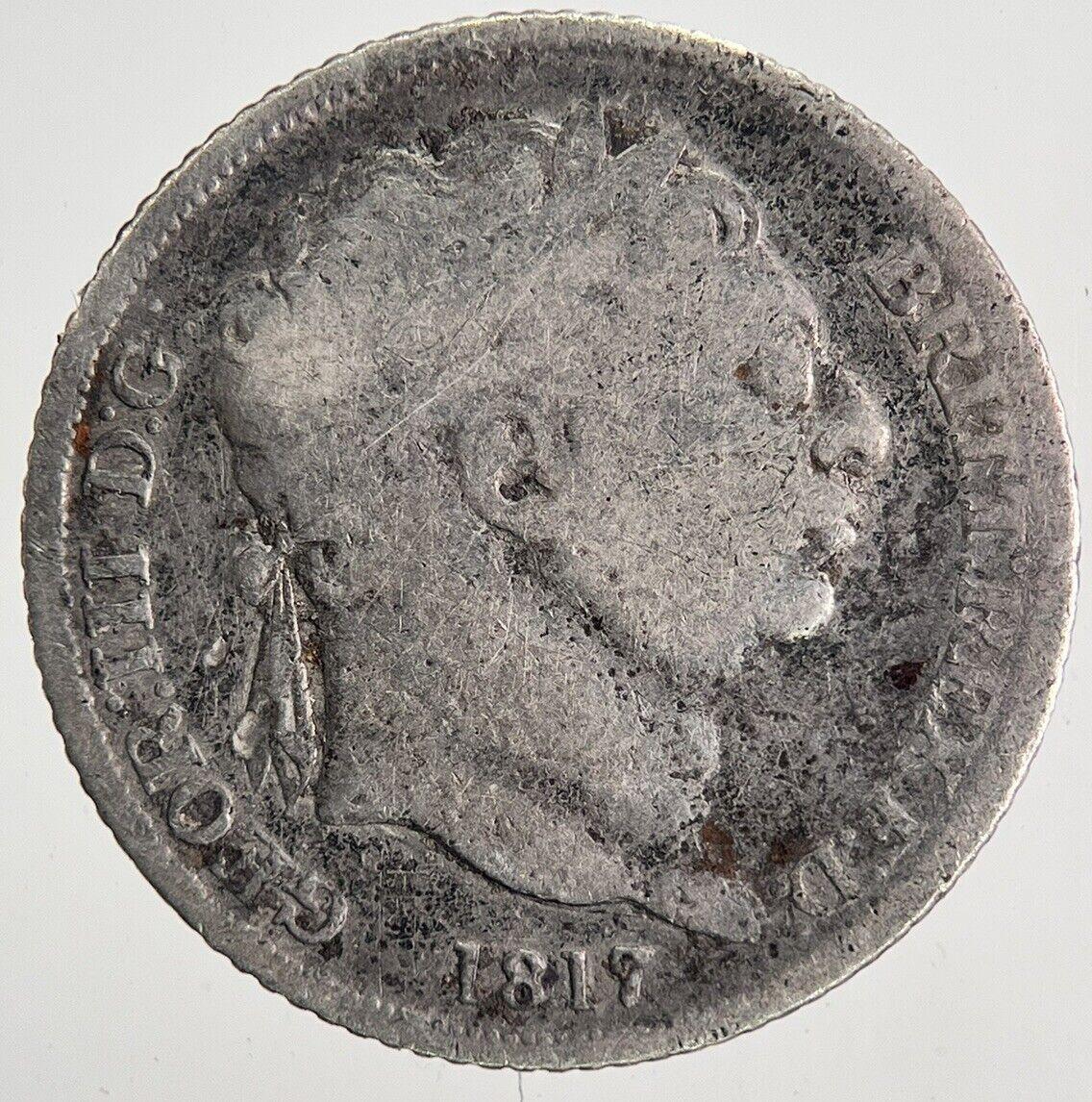 1817 George III 3rd Sixpence Silver Coin | Collectable Grade | a6691
