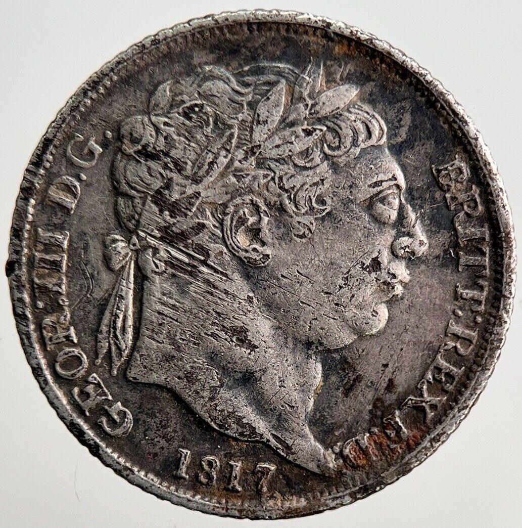 1817 George III Sixpence Silver Coin | Fine Collectable Grade | a3110