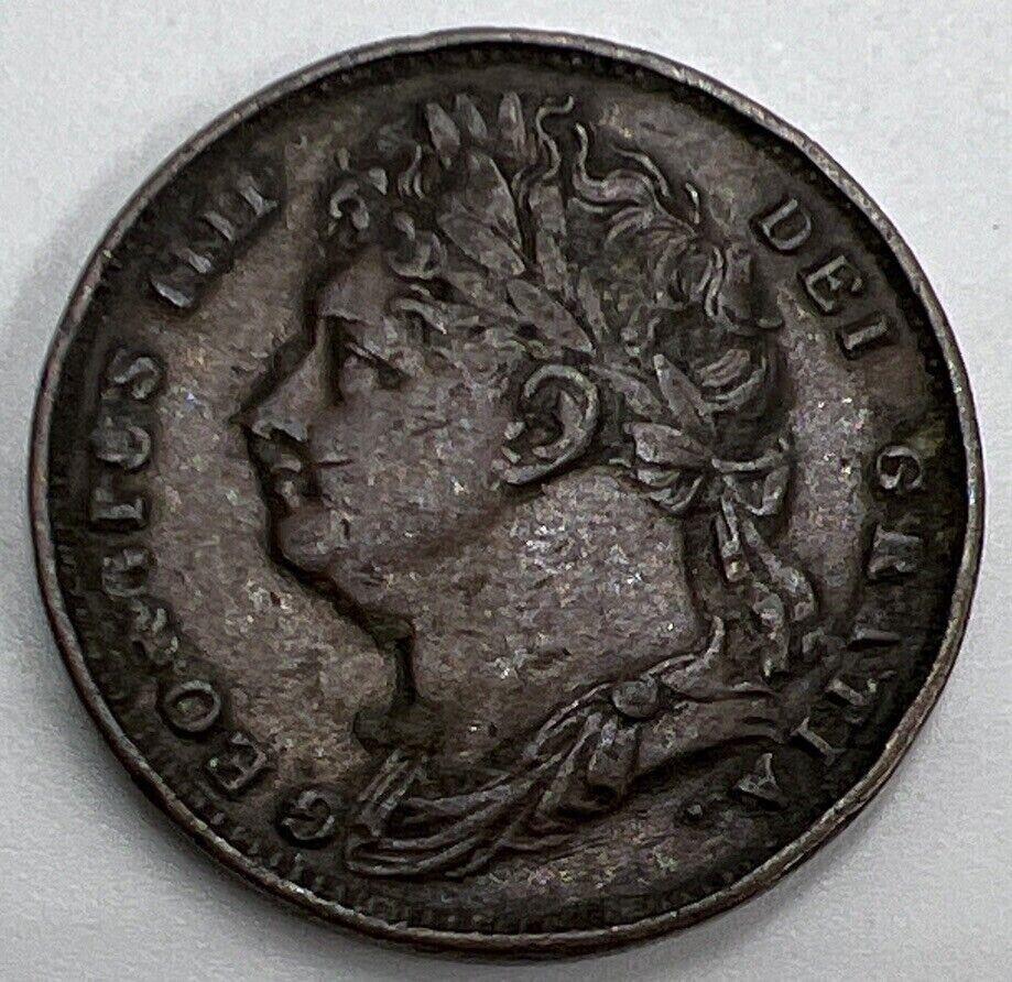1822 Farthing | British Copper Coin | George IV | Fine Grade | a618