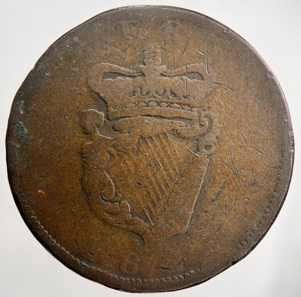 1823 George IV Hibernia Penny | Irish Coin | Fair Grade | a1156