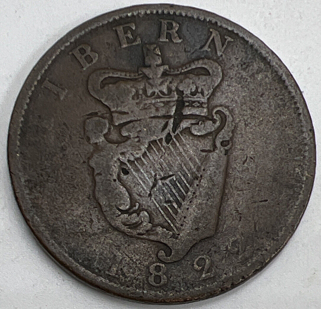 1822 Irish Hibernia Penny Coin | George IV | Collectable Grade | a818