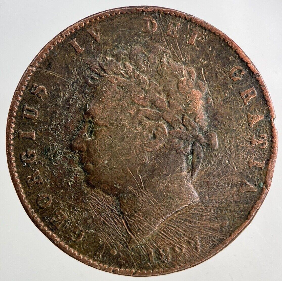 1827 George IV Half-Penny Coin | Collectable Grade