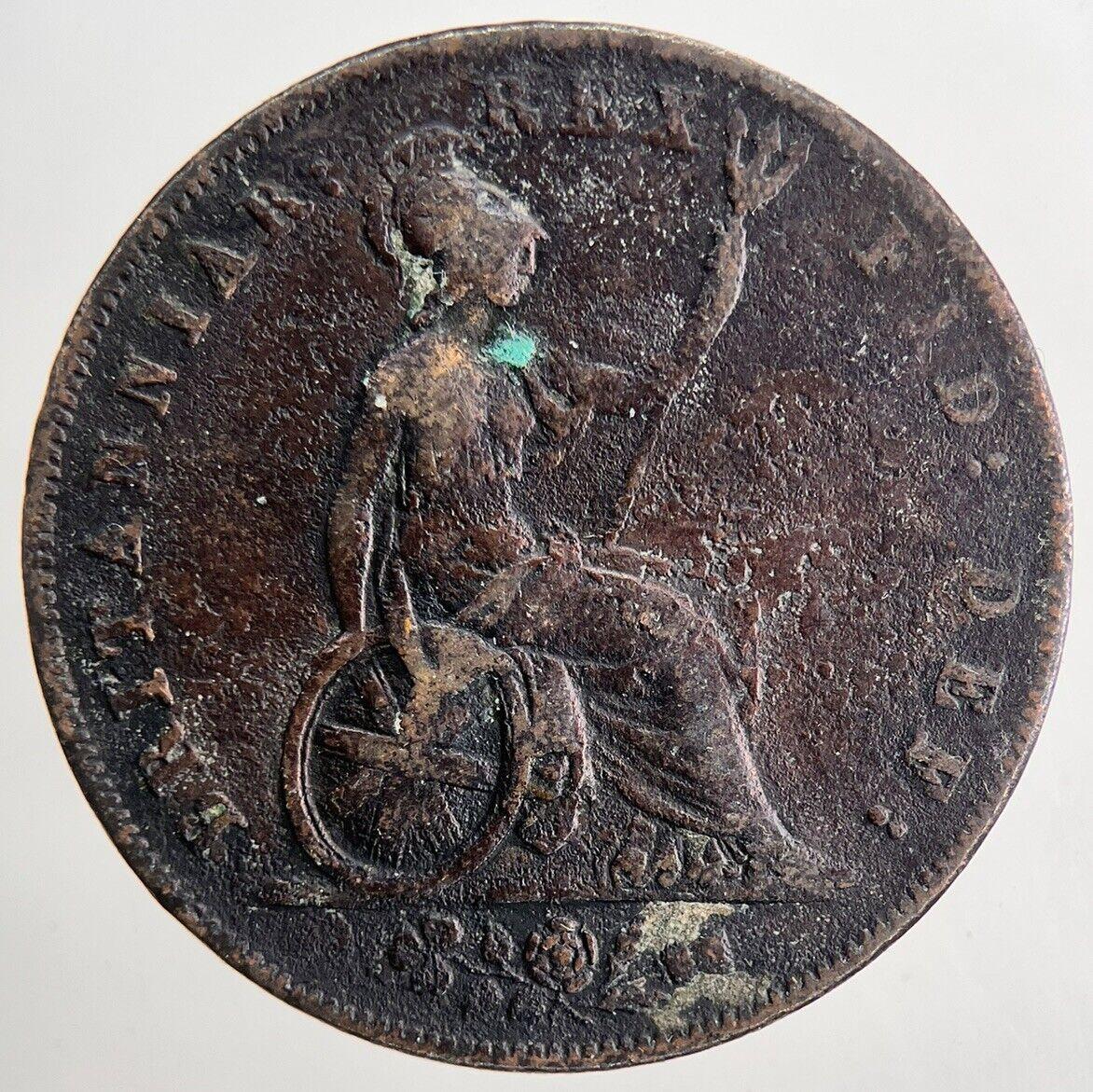 1827 George IV Half-Penny Coin | Fine Collectable Grade | a9053