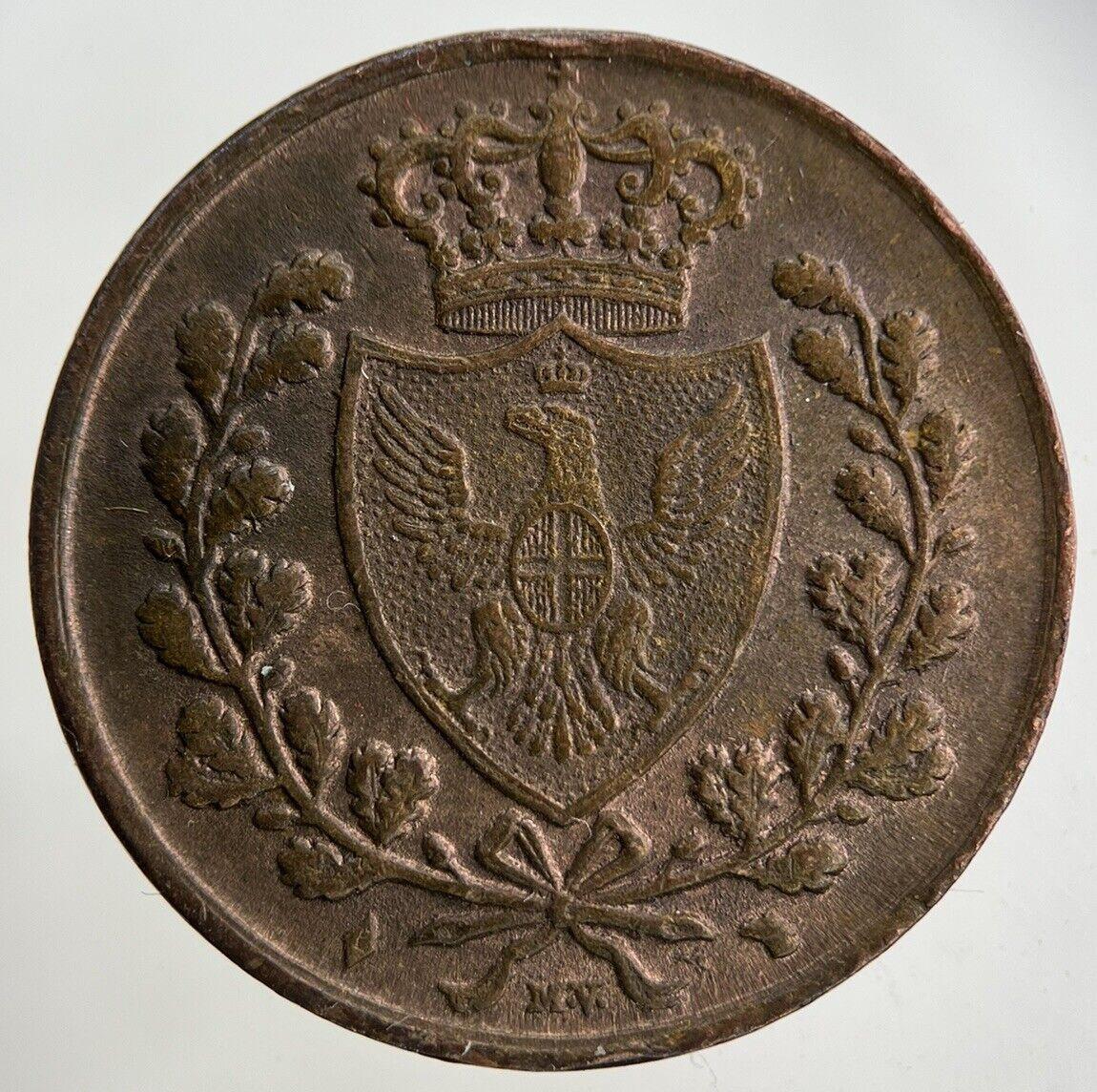 1826 Italy Sardinia 5 Centesimi Coin | Very High Grade