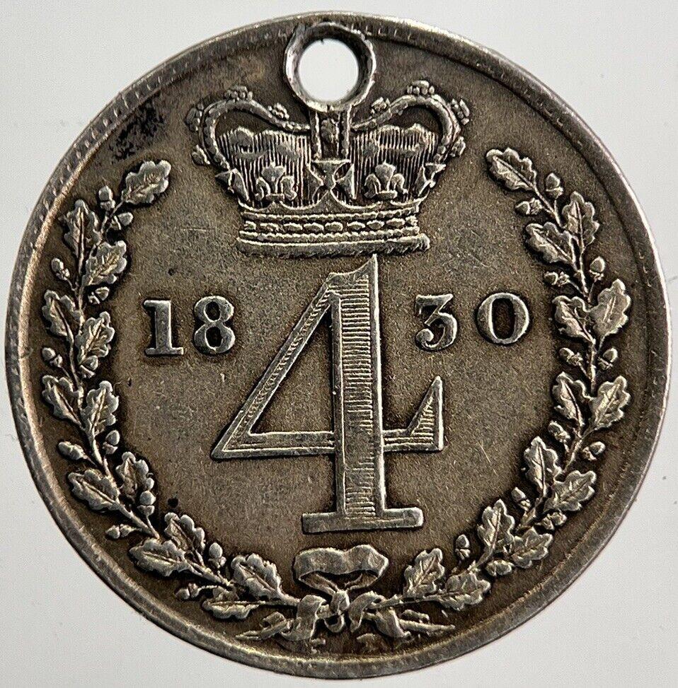 1830 George IV Maundy Four-Pence Silver Coin | Very Fine Grade | a8791