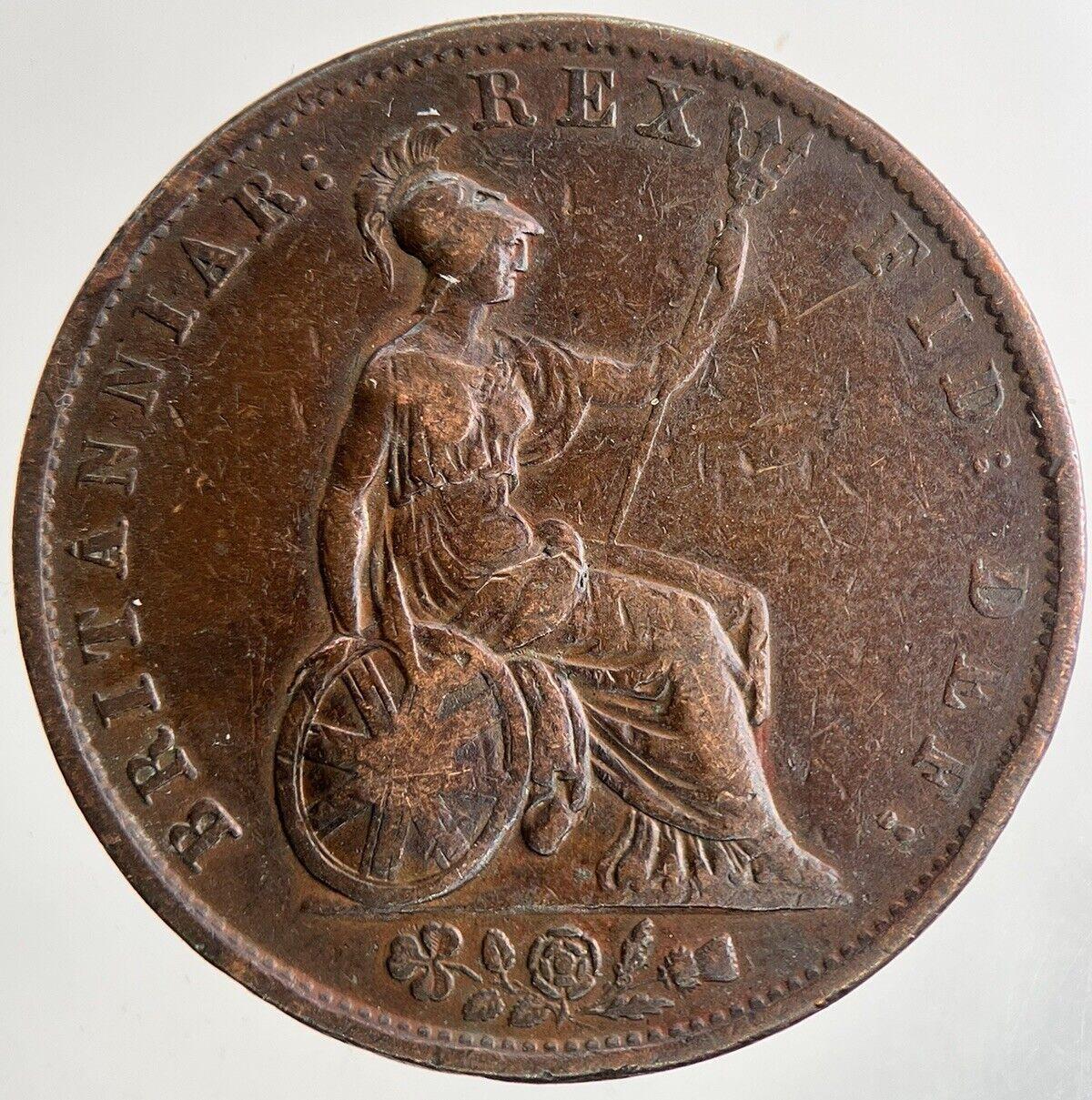 1834 William IV Half-Penny Coin | Fine Collectable Grade | a9466