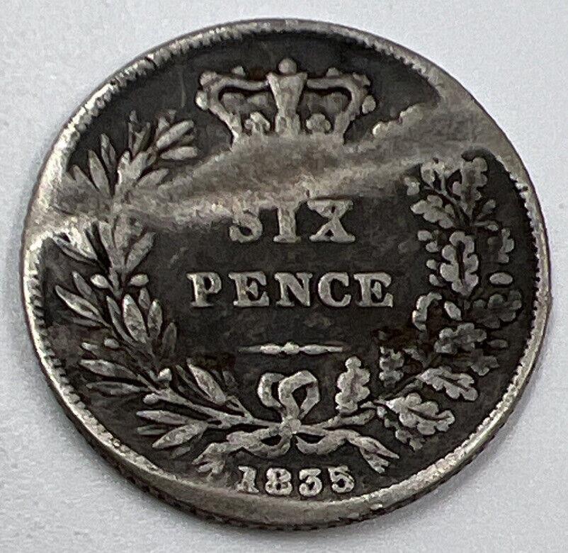 1835 William IV Sixpence | British Silver Coin | Fair Grade | a1319