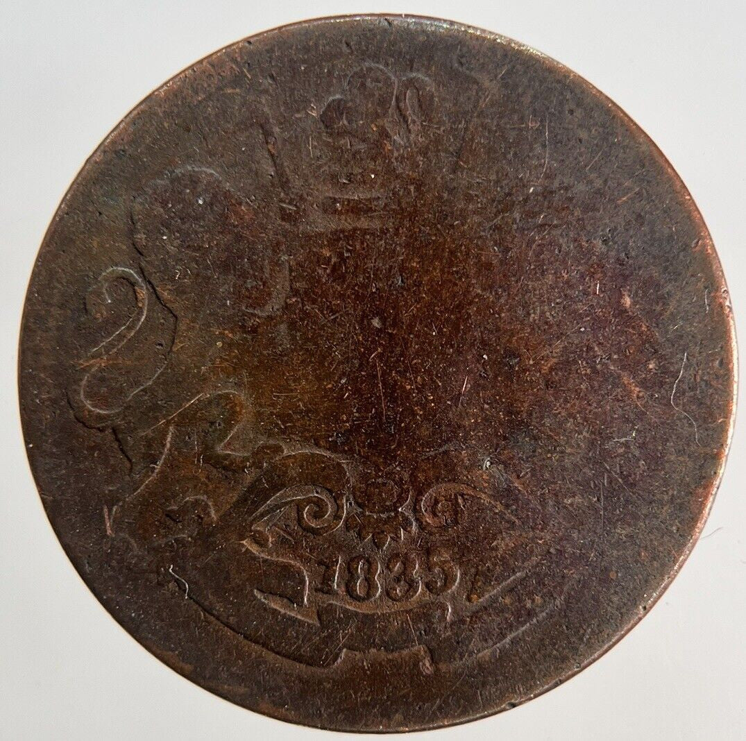 1835 East India Company 1/4 Quarter Anna Coin | Fair Grade