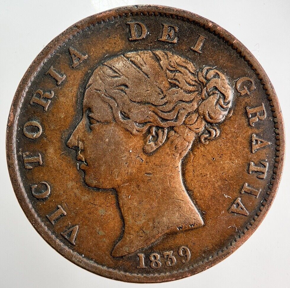 1839 Isle Of Man Half-Penny Coin | Fine Collectable Grade