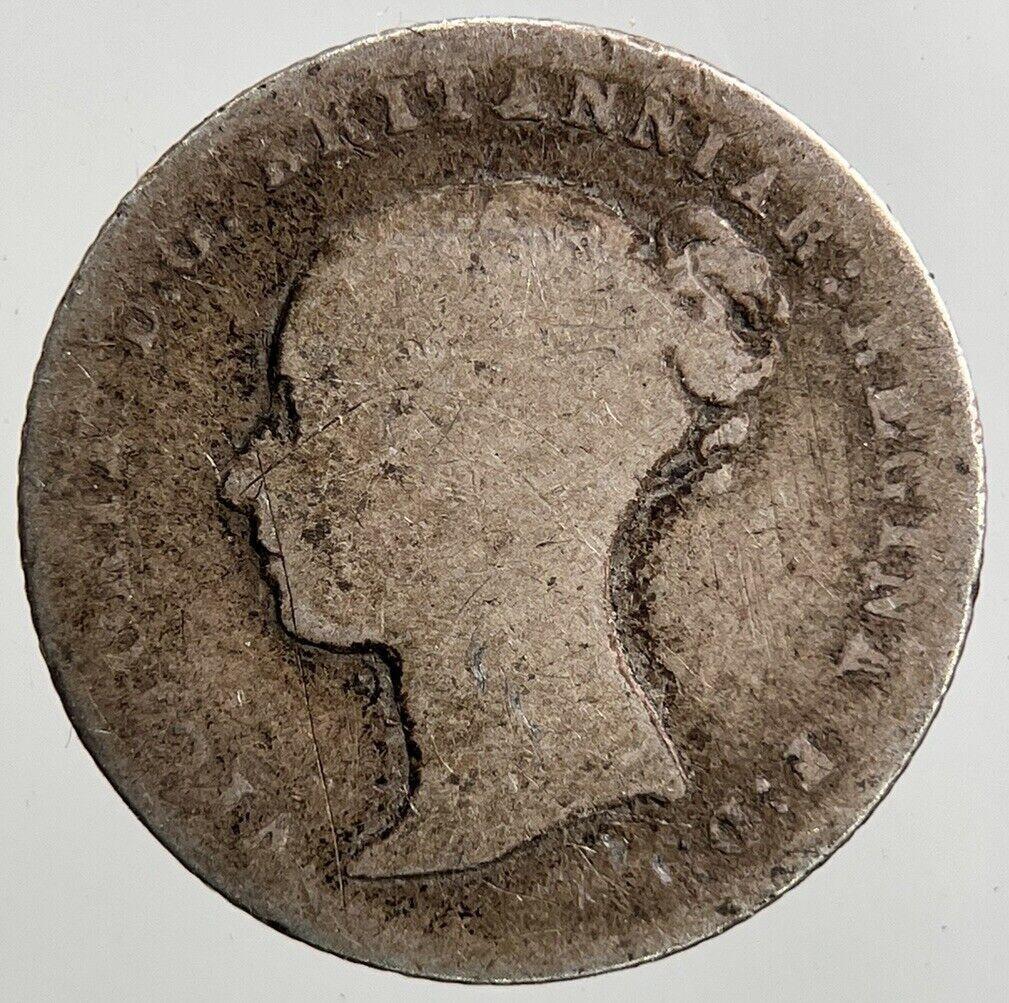 1843 Victoria Groat Four-Pence Silver Coin | Fair Grade | a3430