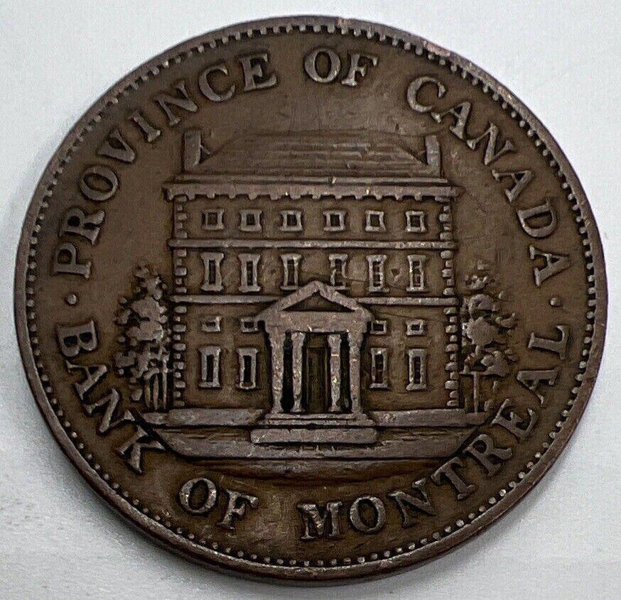 1844 Bank of Montreal Half-Penny Token Coin | Very Fine Grade | a1420