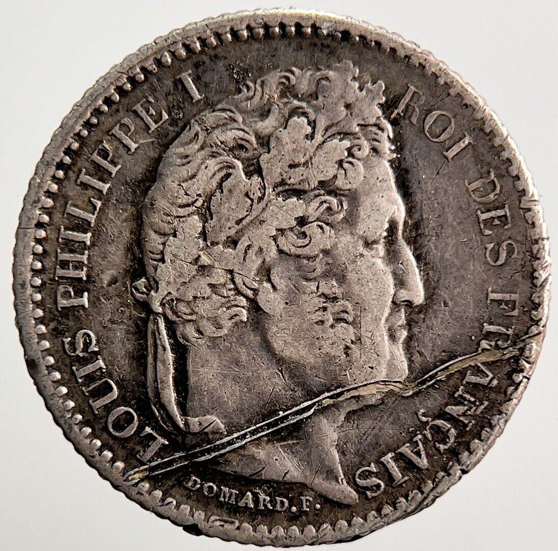 1845 France 25 Cent Silver Coin | Fine Collectable Grade | a3647