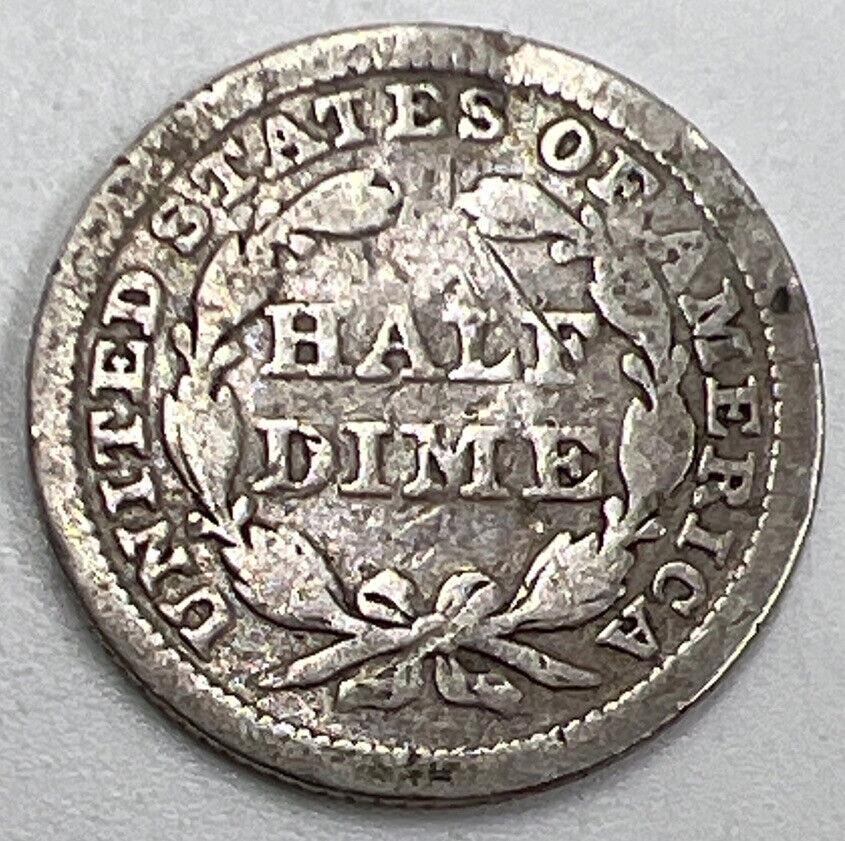 1845 Seated Liberty US USA Half Dime | Silver Coin | Fair Grade | a830