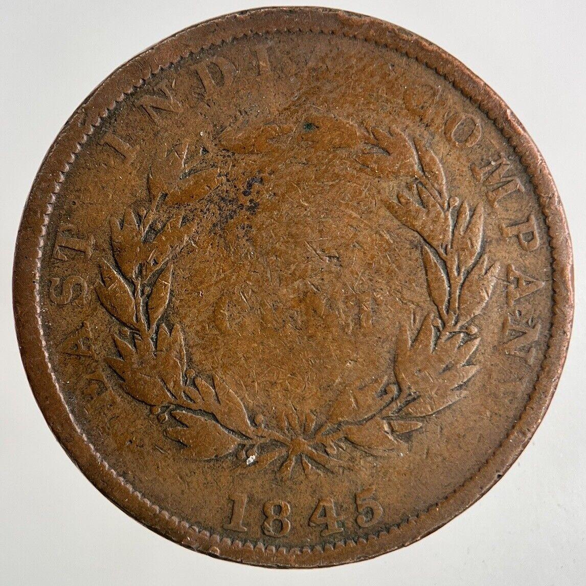 1845 East India Company 1 Cent Coin | Collectable Grade
