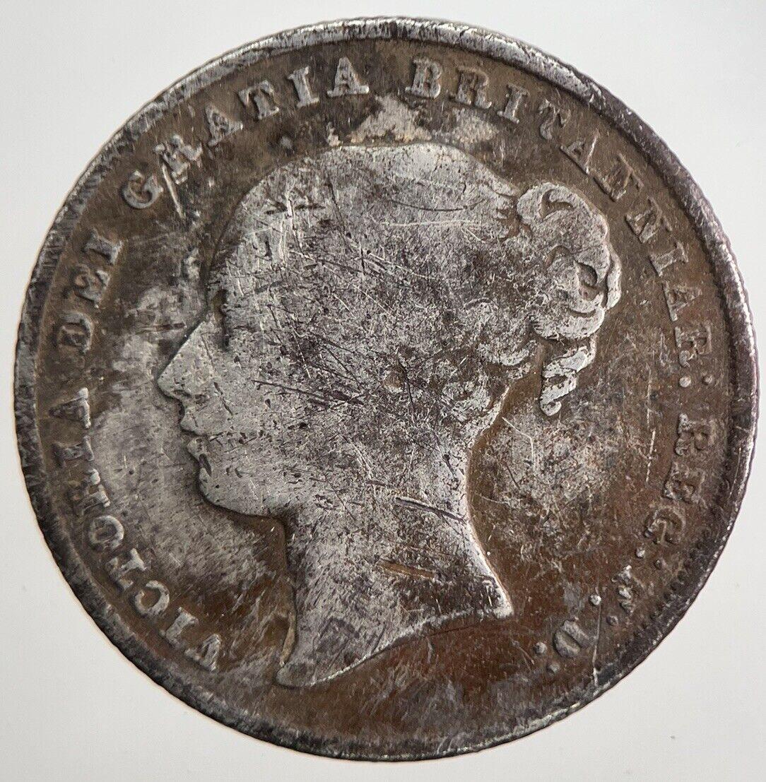 1844 Victoria Shilling Silver Coin | Fine Collectable Grade | a5526
