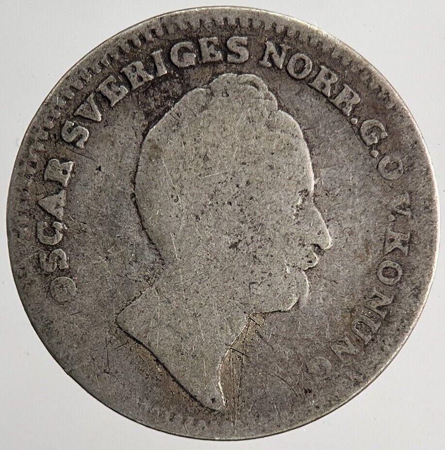 1848 Sweden 1/16 Riksdaler Silver Coin | Collectable Grade | a6709