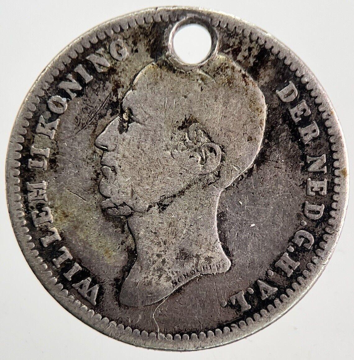 1848 Netherlands 25 Cents Silver Coin | Fine Collectable Grade | a9856