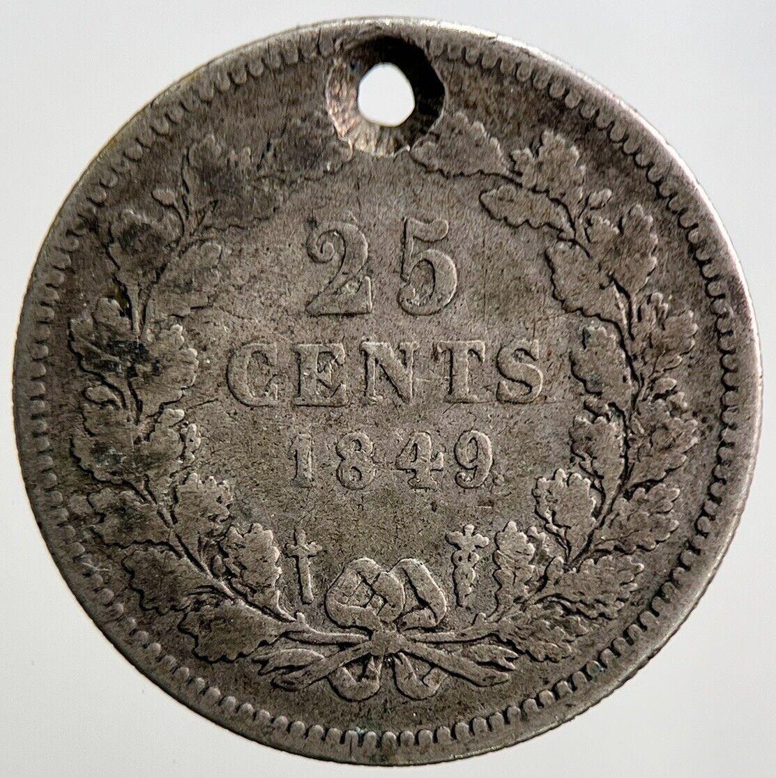 1849 Netherlands 25 Cents Silver Coin | Collectable Grade