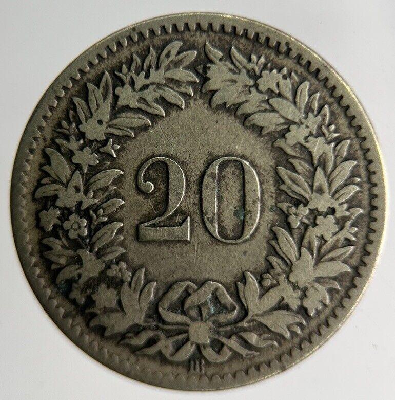 1850 Switzerland Helvetia 20 Rappen Silver Coin | Collectable Grade
